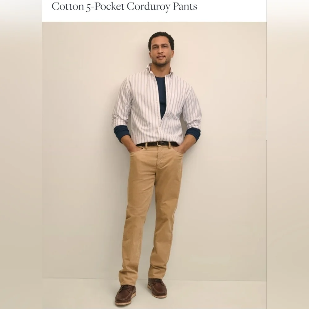 Brooks Brothers Men's 5 Pocket Tan Corduroy Pants Sz 40 X 30